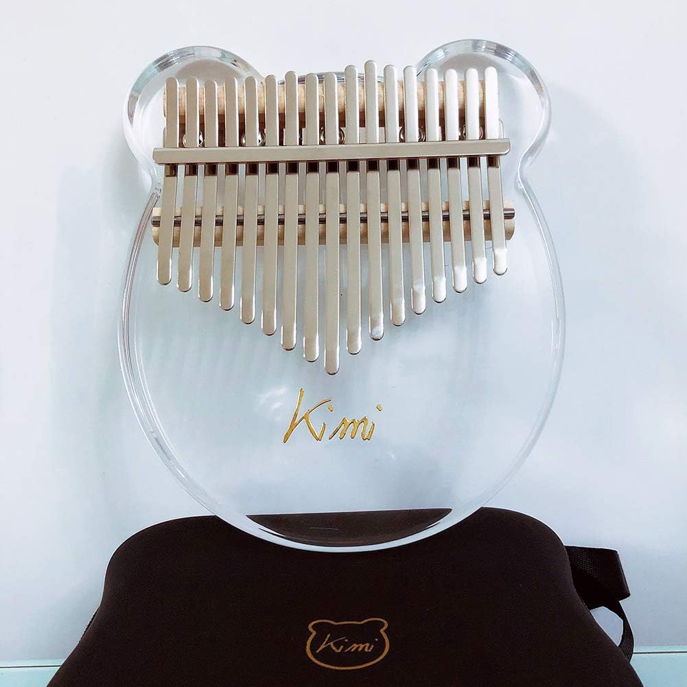 MylujoKimi Kalimba Acrylic Thumb Piano 17 Keys with Tuner Hammer Gig Bag