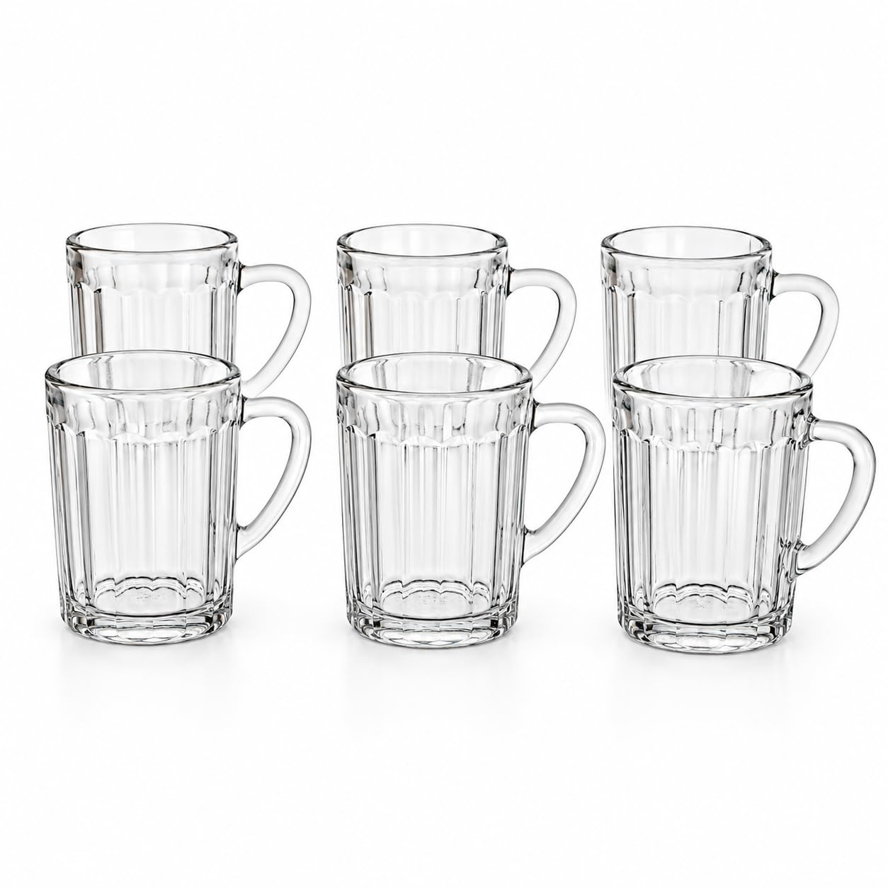 Xícara de Café de Vidro 95ml Jogo com 6 Peças Biala HABITARA HOME | Alça confortável,