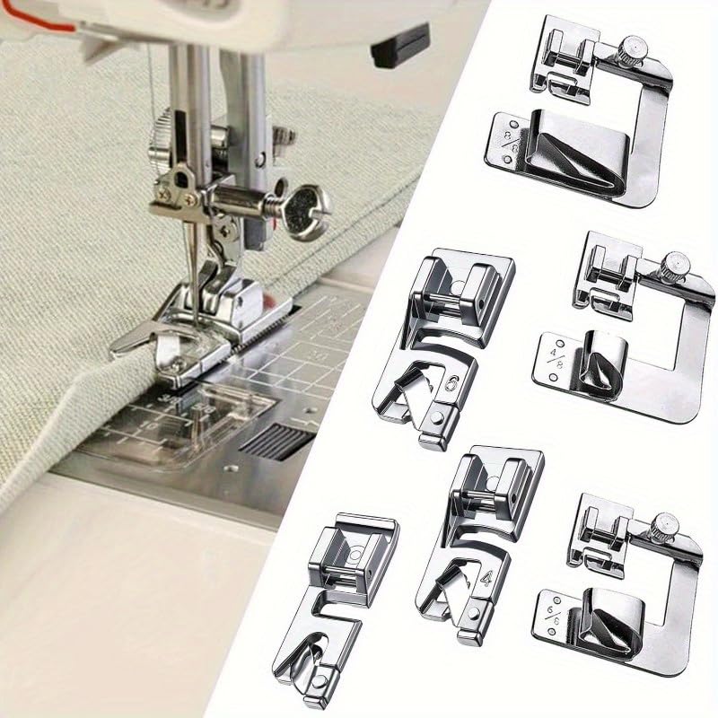 Set de 6 piezas de pie dobladillo para máquina de coser miniatura 2