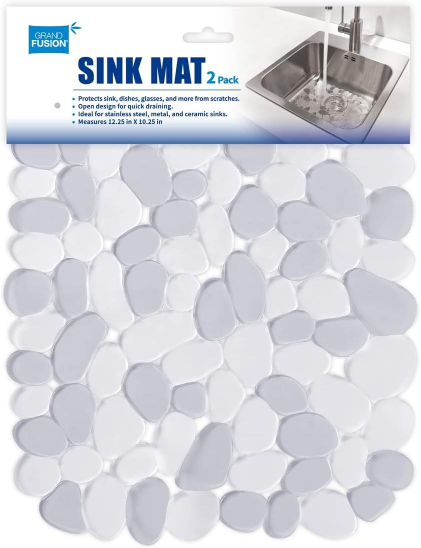 Grand Fusion Pebble Sink Mat 2 Pack Protector Aid Protects