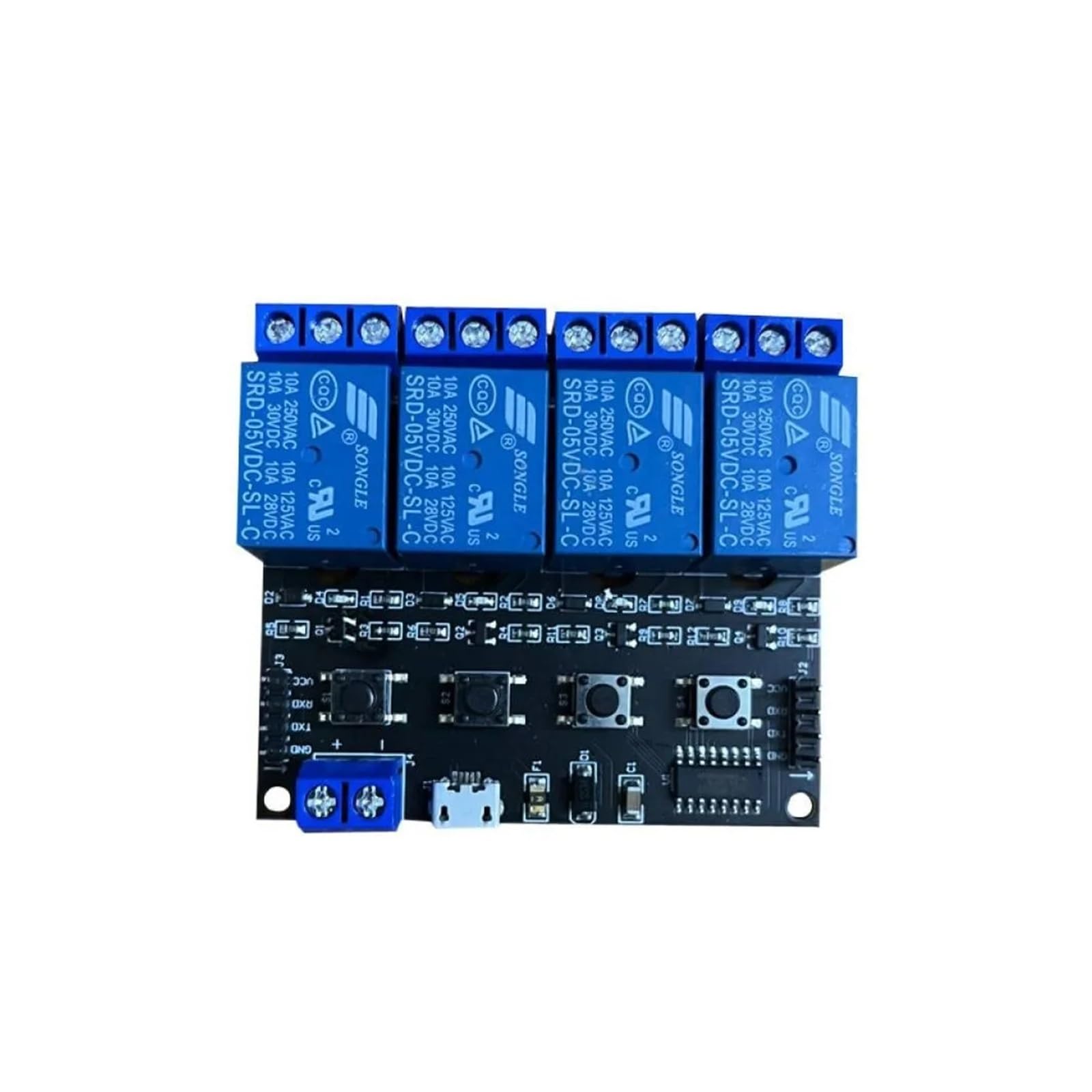 Modulo relè PLC Scheda di controllo modulo relè a 4 canali porta seriale TTL Relè di alimentazione 5V