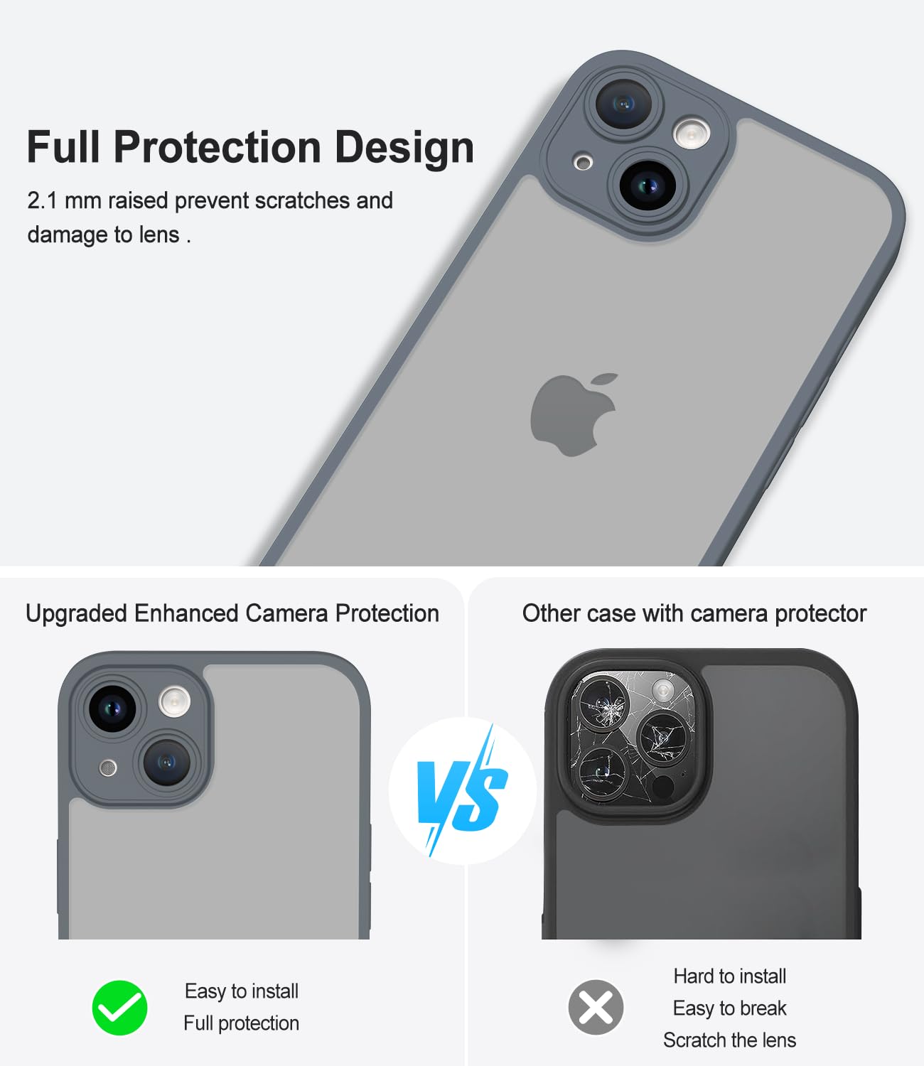 Mootobo for iPhone 14 Case 6.1 inch, Matte Shockproof Bumper Phone Cover - Image 4
