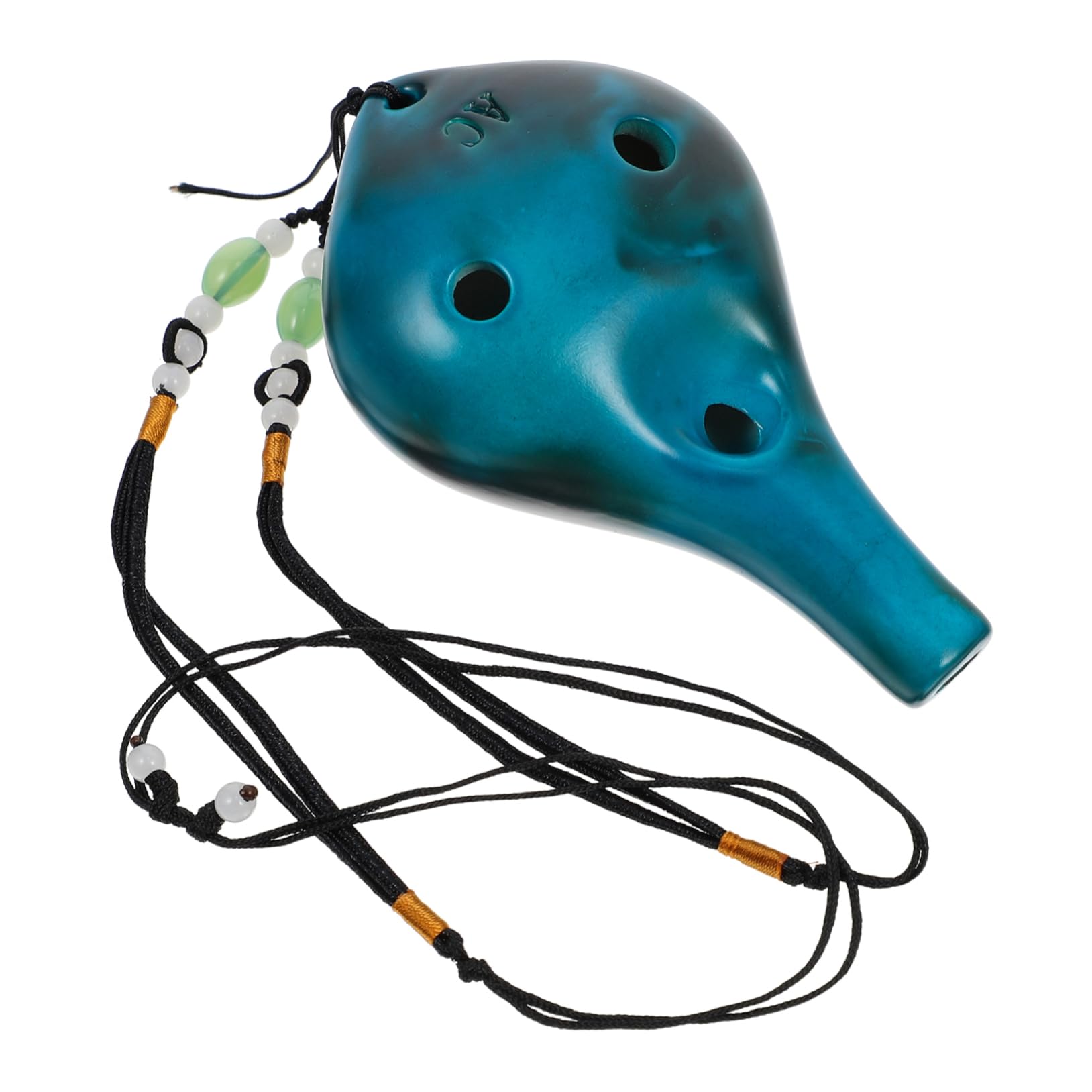 BESPORTBLE 1Pc Portable Dolomite Ocarina Musical Instrument with Lanyard Blue for Beginners Birthday present Compact Design for Easy Carrying