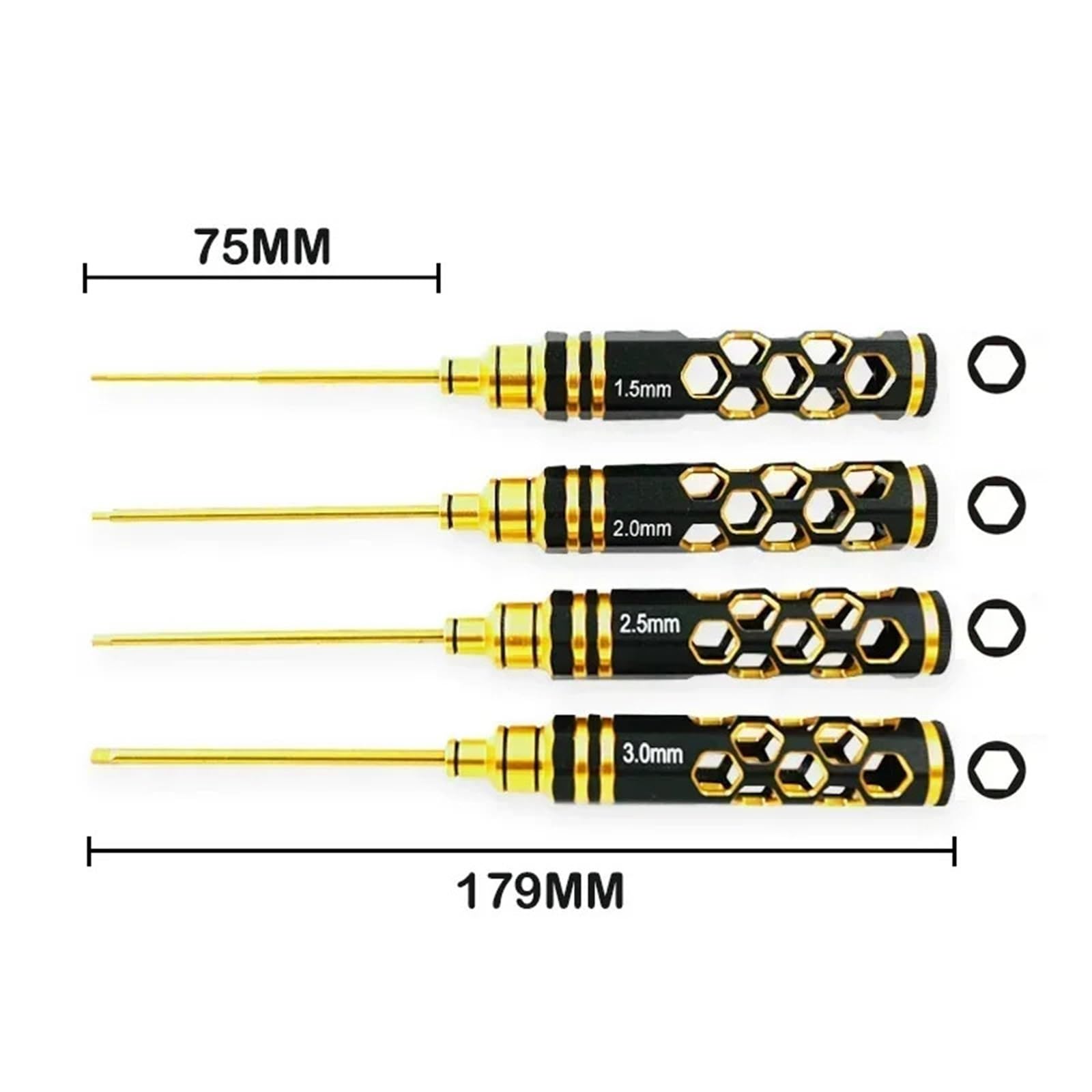 1,5/2,0/2,5/3,0 Mm Herramienta Reparación Coches A Control Remoto RC Destornillador Hexagonal Metálico Hueco Piezas Modificación Mejoradas RC Modelos Piezas