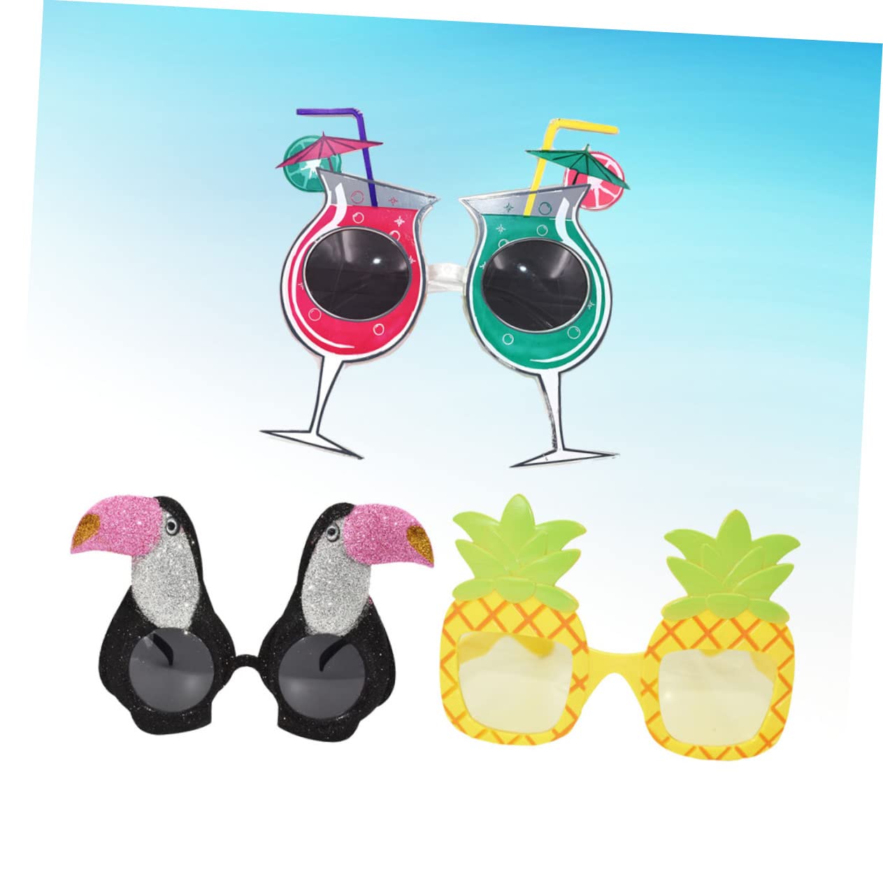 OUNONA 2 Series Gafas De Fiesta De Accesorios Fotografía Y Decoración De Eventos Único Y Celebraciones Y Fiestas 3 Piezas*2
