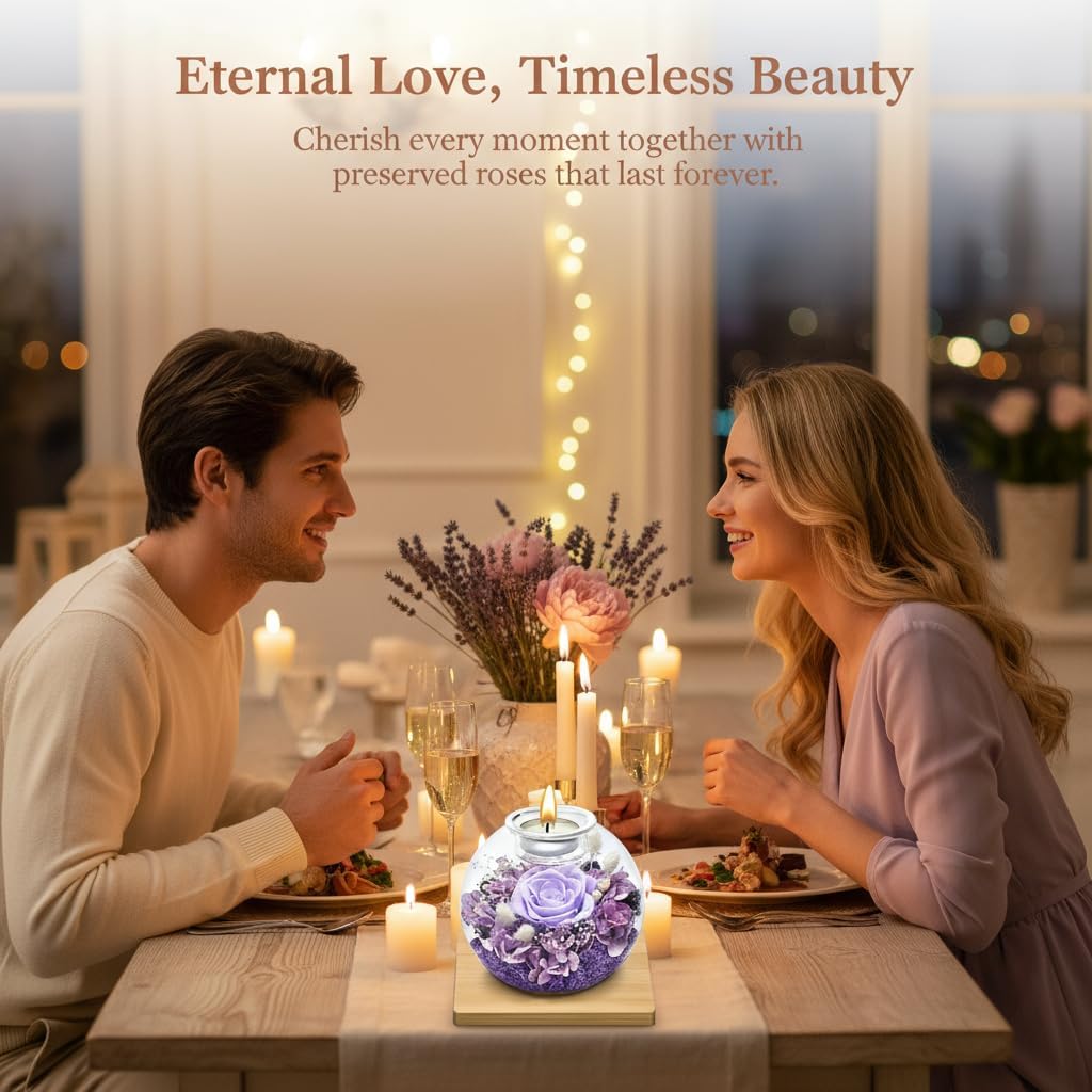 Mothers Day Gifts for Mom, Eternal Preserved Real Rose,Preserved Rose in Glass Dome Gifts, Romantic Mother's Day Valentine Christmas Birthday Gift for Women Mom Girlfriend Wife Home Decor - Image 6
