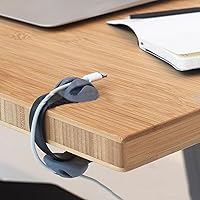 Vista 8 de NewFerU Clips de caída de cables de escritorio no adhesivos, soporte para cable de mesa, abrazadera de gestión de cables pequeña extraíble