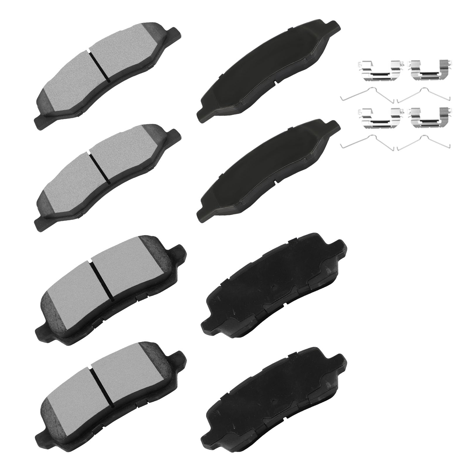 cciyu D2089 D2372 Brake Pads w/Hardware Front Rear Disc Brake Pad Set