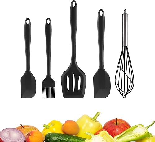 Miniatura 4 de YEMBUTF Juego de utensilios de cocina de silicona antiadherente resistente al calor 5 piezas