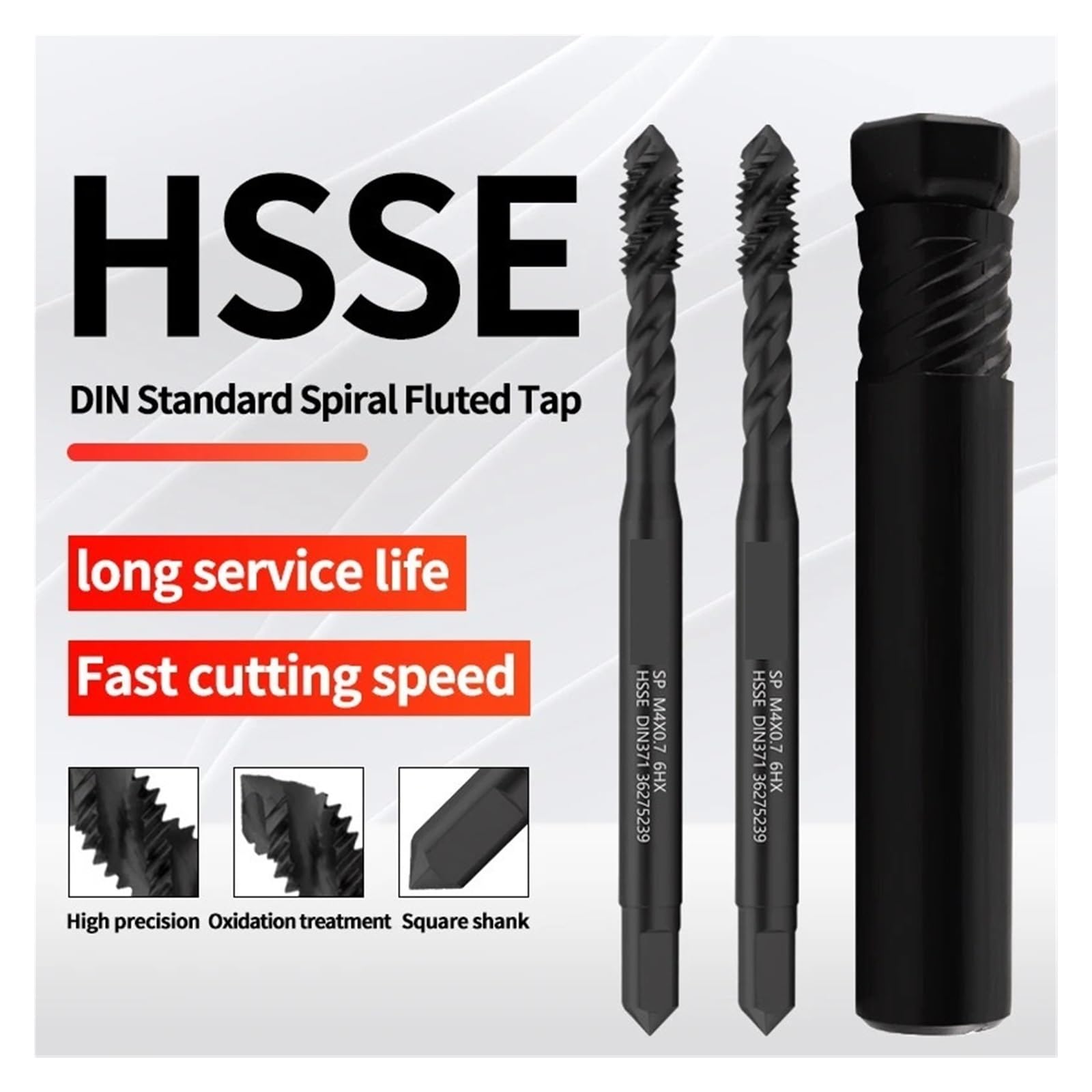 Dormer E295M10 Series E295 6GX HSS-E Flute Less Machine Tap Metric with Tin Coating, DIN Standard, M10 x 1.50 mm Thread, 100 mm Length