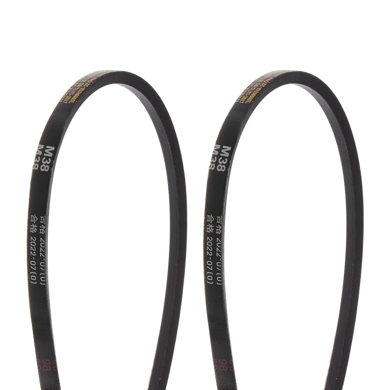 HARFINGTON 2Pcs M-38 Rubber V Belt 38" Lp 10mm W 5.5mm H, JIS Standard