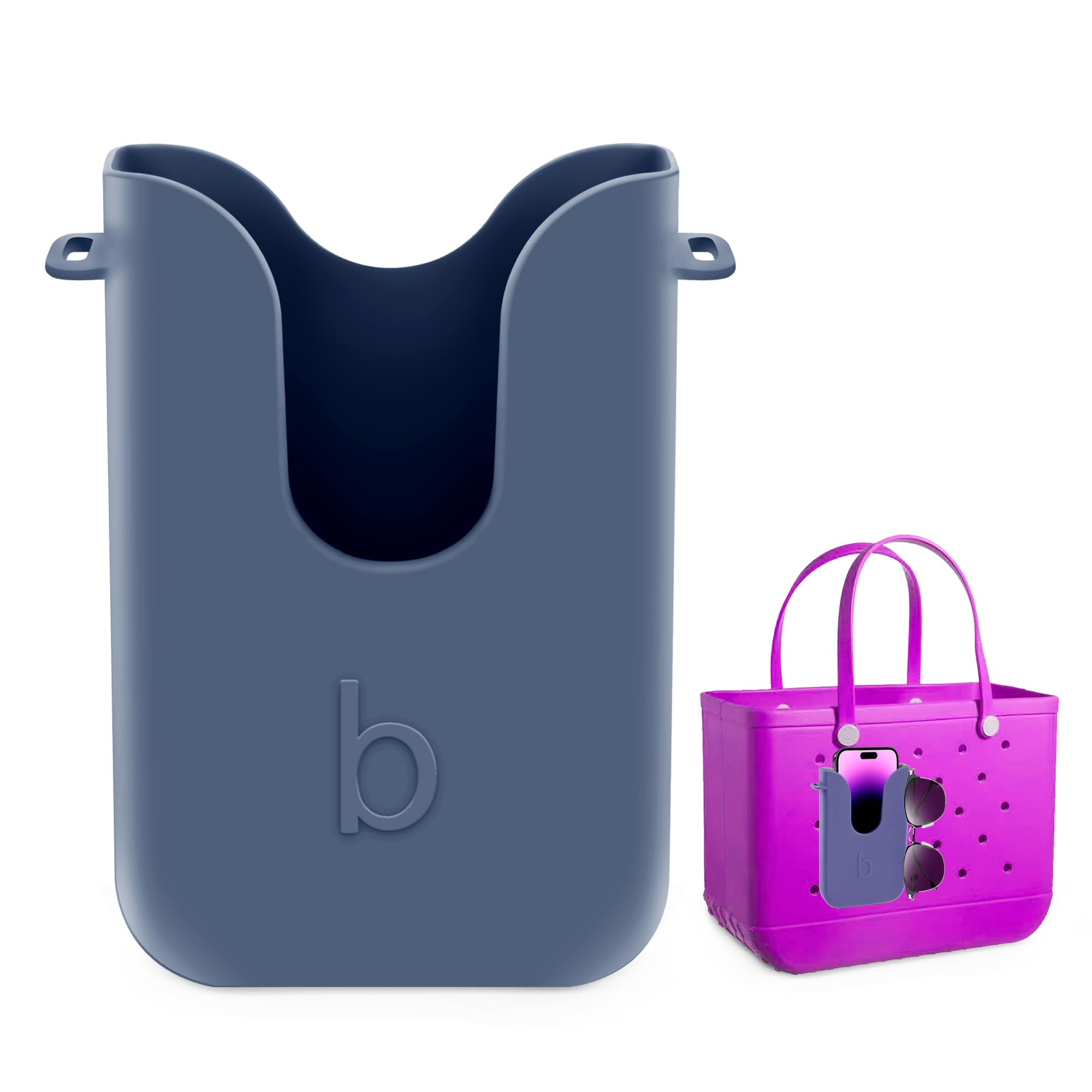 Silicone Phone Holder for Bogg Bags, Compatible Phone Case Attachment, Beach Tote Bag Accessory – Ideal Holder for Bogg & Similar Beach Bags (Blue Dune)