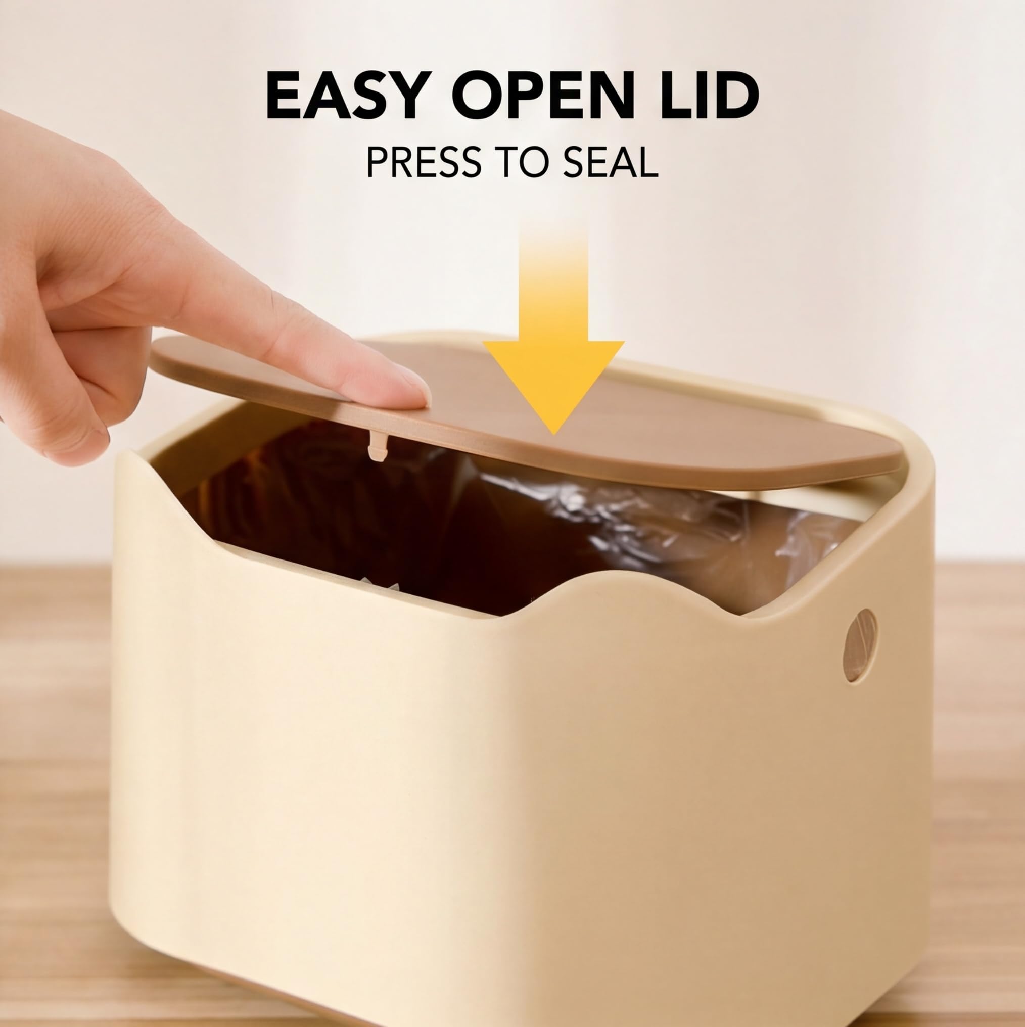 Sxhlseller Poubelle à Crottes de Chat Robuste avec Couvercle à Pression, Poubelle à Litière pour Chat élégante pour un Usage Domestique, Idéale pour les Propriétaires D'animaux [conception esthétique]