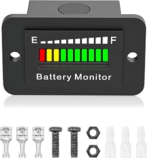 BM210 12V 24V 36V 48V 60V 72V Battery Meter, Waterproof LED Batterys Voltage Display Acid&Lithium Battery Gauge Meter for Golf Cart EZGO Club CAR and Most Car