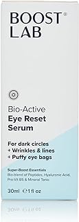 BOOST LAB Bio-Active Eye Reset Serum for Women & Men- Fights Dark Circles, Wrinkles, Lines & Puffy Eye Bags – Re-Energize Skin & Revitalize Eyes - Paraben, Sulphate, & Fragrance Free - 30 ml (1 fl oz)