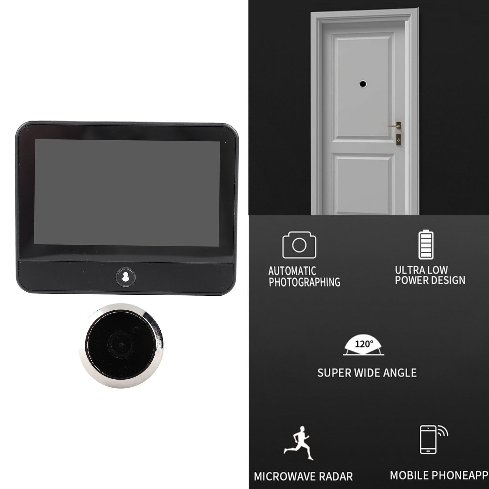Spioncino Digitale Glayent Con Camera HD 1080P E Visione Notturna | App Smart Life E Tuya