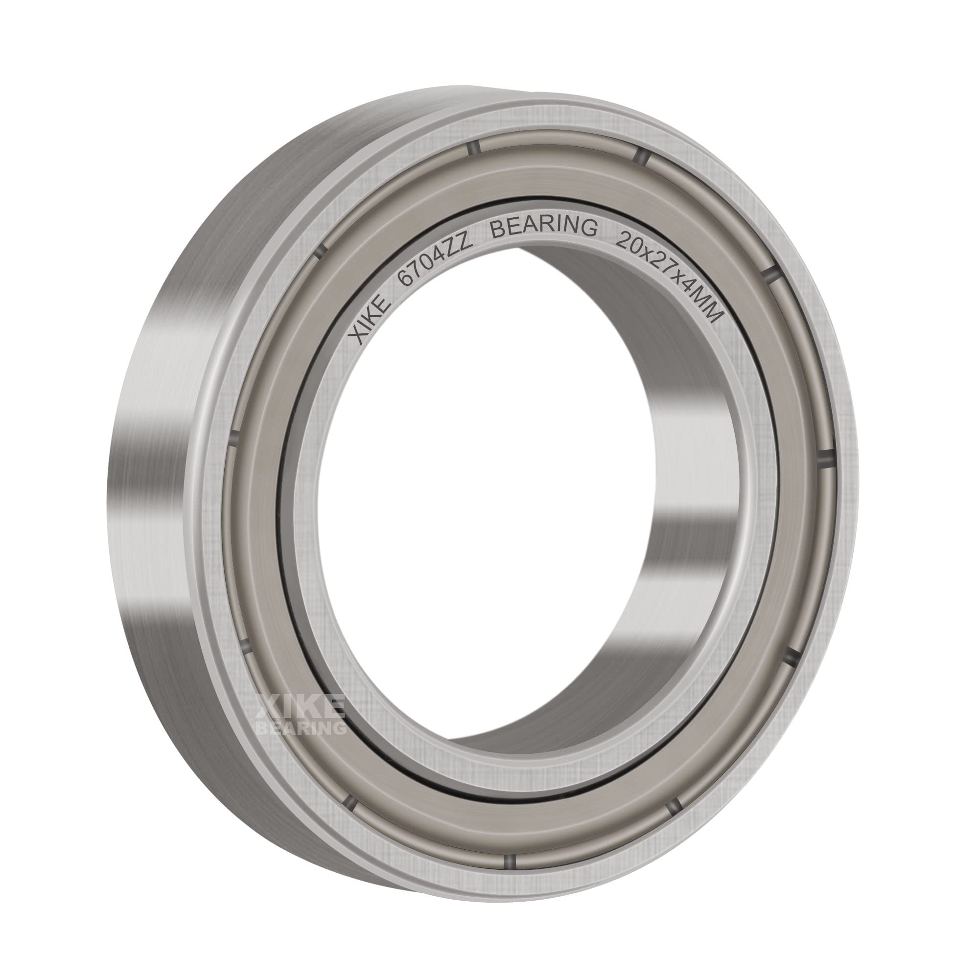 XiKe 2 szt 6704 ZZ Łożyska kulkowe 20x27x4mm Metal uszczelnione 6704ZZ Stal chromowa łożyska kulkowe zwykłe.