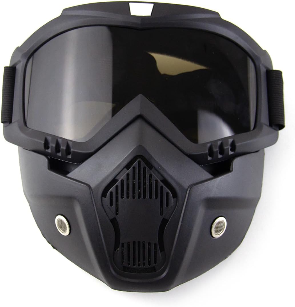 SENBEDER Helmets - Motorcycle Helmets and Colorful Paintball Mask Anti Fog - Compliant DOT Certification Standards. Goggles Detachable Adjustable. Suitable for Cruiser and Cafe Racing
