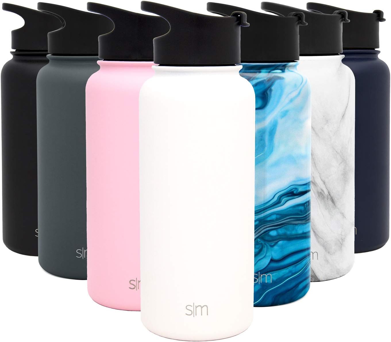 Simple Modern 32oz Water Bottle, Insulated Reusable Wide Mouth Stainless Steel Metal Flask 1 Liter Thermos with Flip Lid, Winter White