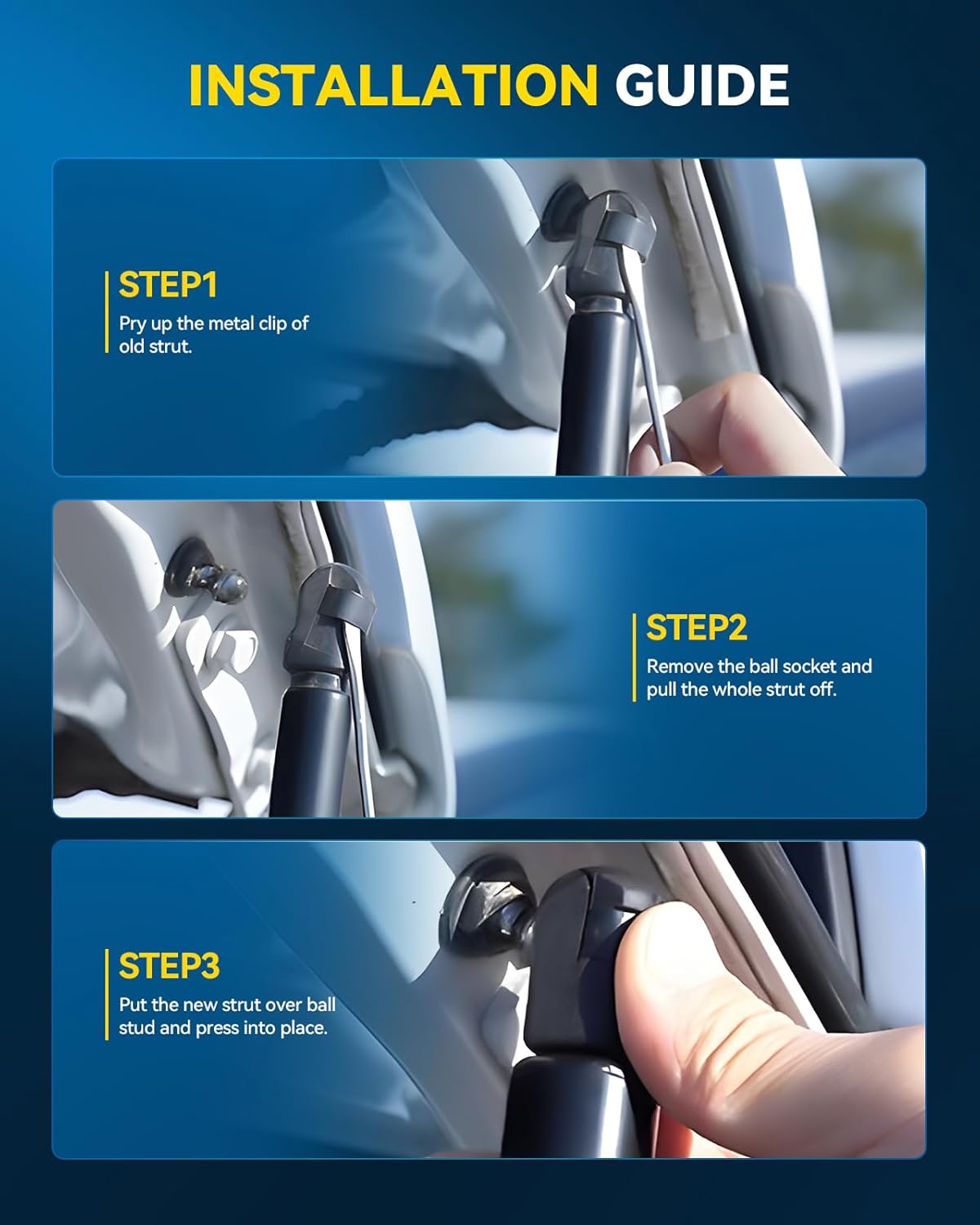 PHILTOP 998315 SG367029 6734 2PCS Rear Back Liftgate Tailgate Hatch Trunk Struts Lift Supports Shock Gas Spring Prop Rod Compatible with 2012-2016 Hyundai Veloster