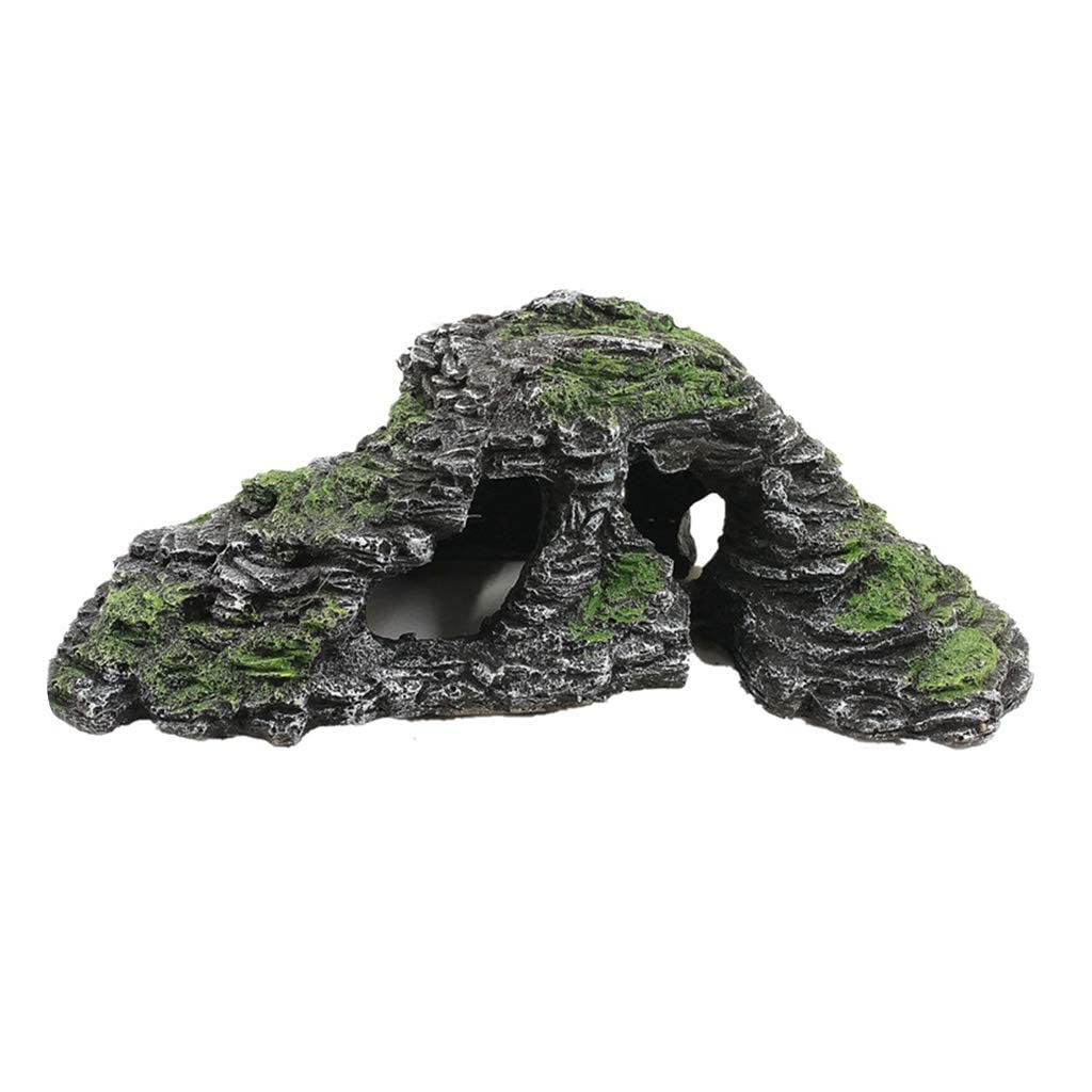 Caja de escondite para Reptiles, paisajismo de Acuario, decoración de hábitat, escondites de Peces, lagartos y Tortugas, Accesorios para Cajas de Cuevas de Reptiles