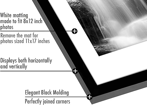 Vista 364 de Americanflat Portarretratos de 8 x 12 pulgadas con plexiglás pulido, juego de 2 portarretratos de 6 x 8 pulgadas con paspartú o para fotos de 8 x 12