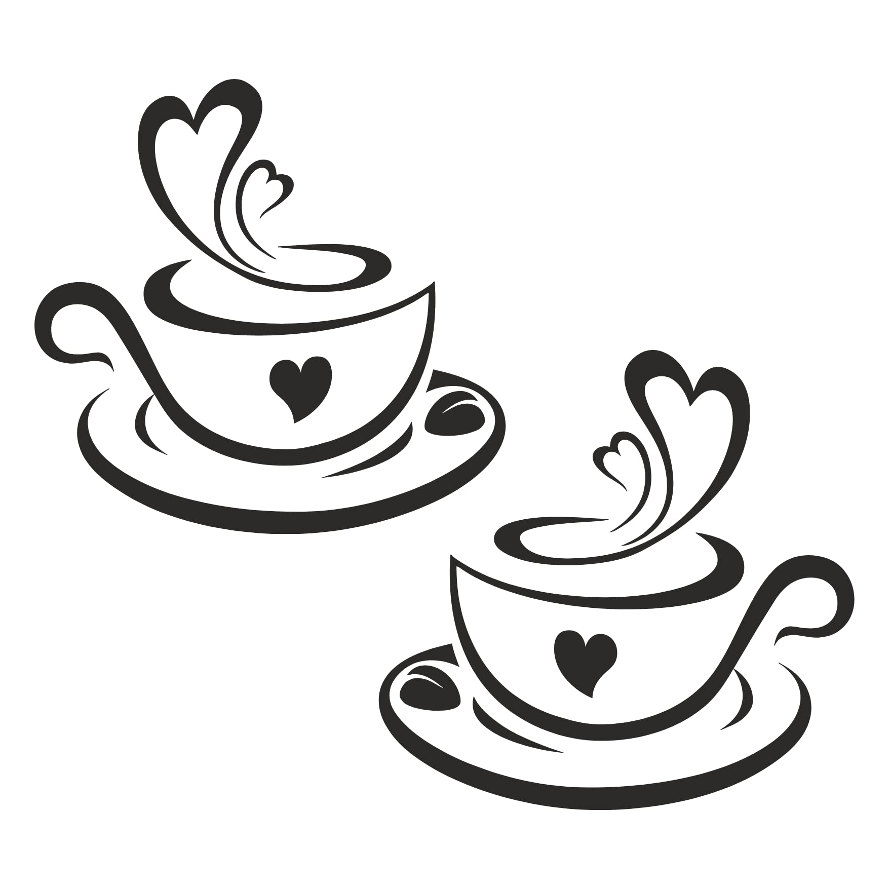 Kitchen Cafe Tea Coffee Wall Art Stickers Mug Cup Removable Picture DIY Quote Decal Restaurant Pub Love Heart Living Room Wall Decor Tiles Cabinets