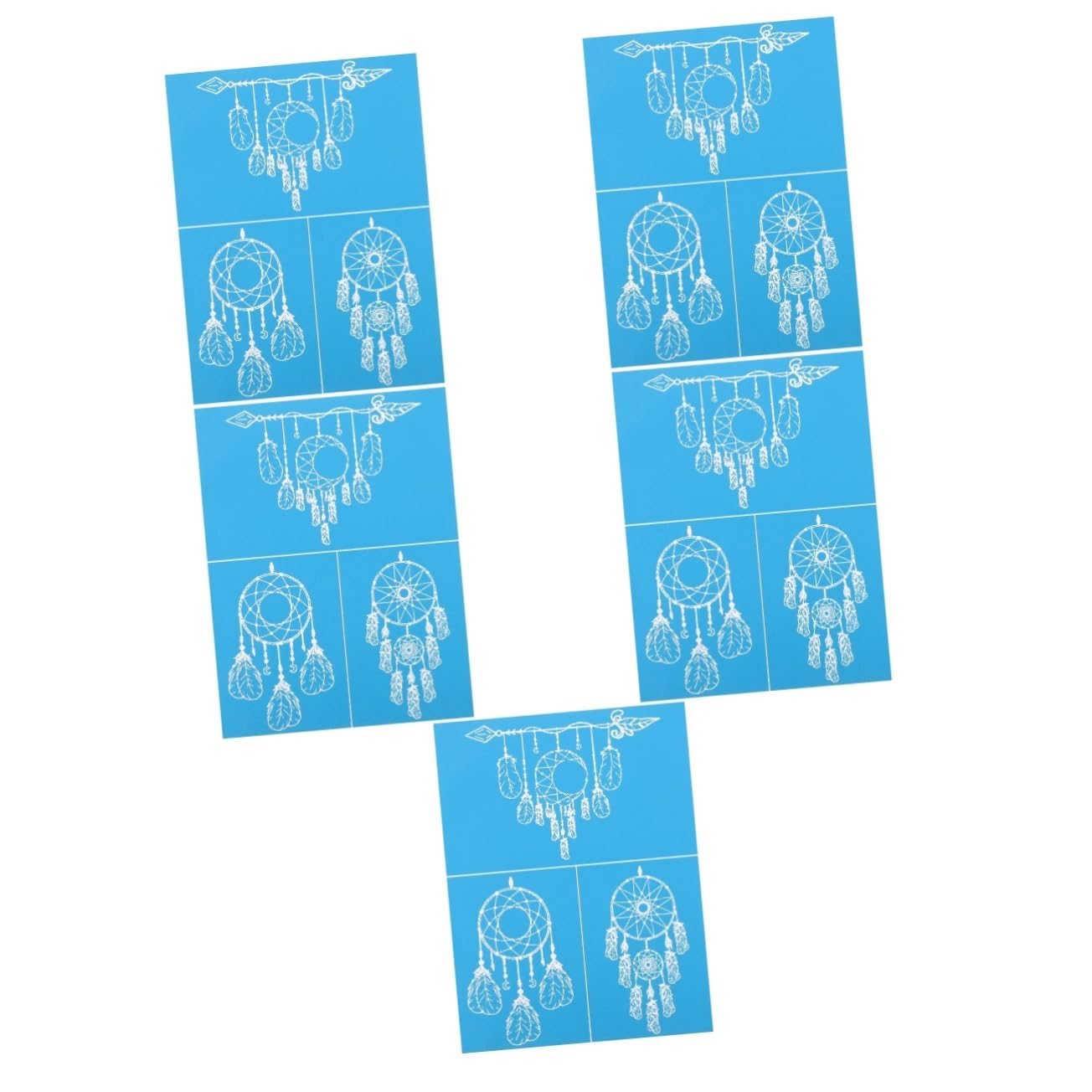 SHINEOFI 5hojas Plantilla De Serigrafía Reutilizable Para Diseño Creativo Gasa Para Manualidades y Decoración De Fiestas Transferencia De Patrones Para Superficies Variadas