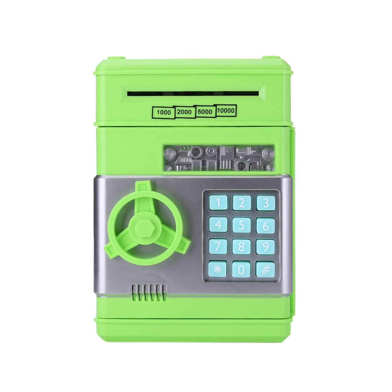 CVFRDD Security Safe Box Electronic Piggy Bank Safe Box, Money Boxes For Children ATM Password Cash Coin Saving Machine Kid Xmas Gifts(Groen)