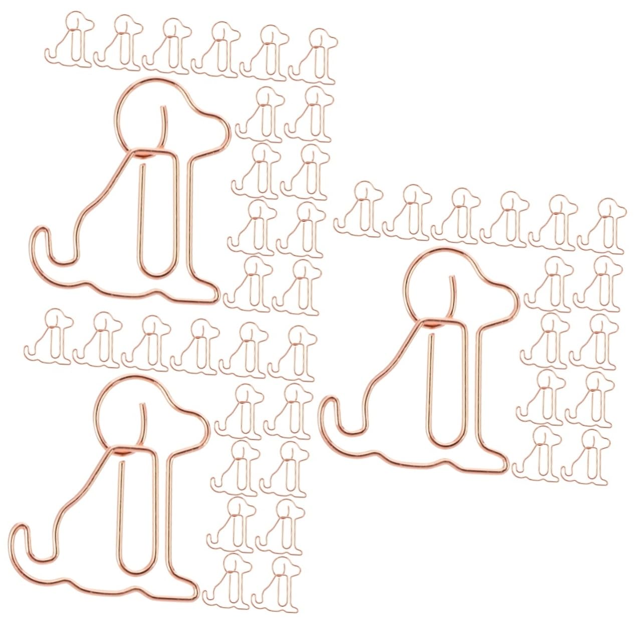 DOITOOL 3 Sätze Rose Gold Welpenpapierklammer Süße Büroklammern Papierklemmen Büroklammer Befestigen Cartoon-büroklammer Papierclips Büroklammern Süß Roségold Metall 50 Stück * 3