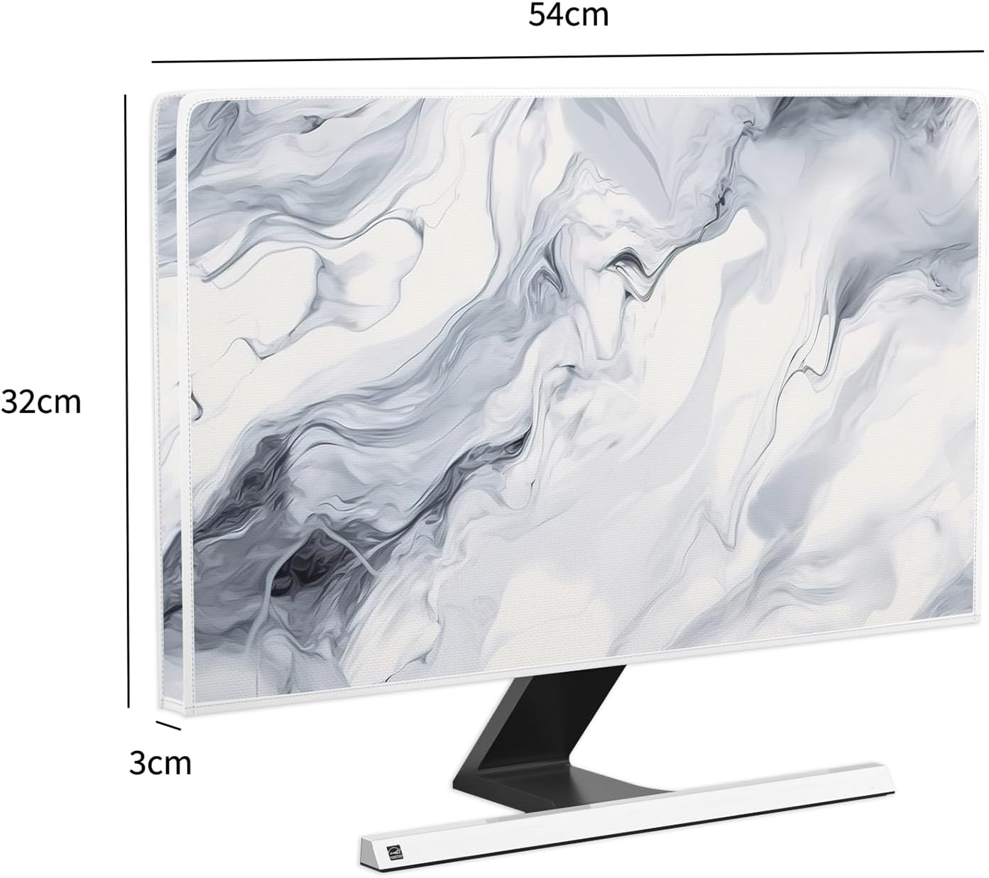 Waterproof Monitor Dust Cover 22, 23, 24, 25 Inch Anti-Static Dustproof Protective Full Body Cover for Computer Screen Sleeve Compatible with iMac 24,22-25 PC,Desktop and TV,Incanus Marble