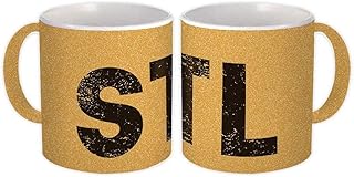 USA St. Louis Lambert Airport Missouri STL : Gift Mug Airline Travel Pilot - Gold Glitter