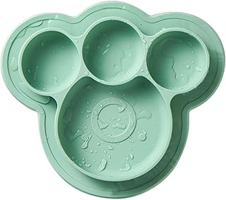ibasenice 1Pc Placa De Grade Placas De Bebê Placas De Silicone Placas De Sucção Para Crianças Placa Para Crianças Placa Separada Crianças Prato De Jantar Recipiente Verde Sílica Gel Ventosa
