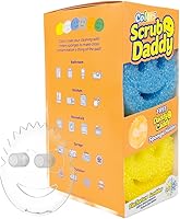 Scrub Daddy 6-Pack Kitchen Sponges & Daddy Caddy Holder - BPA Free FlexTexture Foam, Odor/Stain Resistant, Scratch-Free Multipurpose Scrubbers