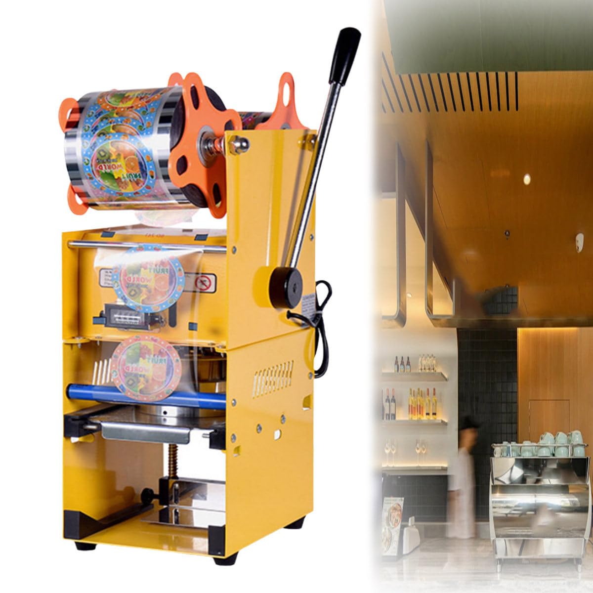 AYCDL Manual Milk Tea Cup Sealer Machine, Commercial Bobas Cup Sealer, Beverage Juice Sealing Machine,For Beverage Shop