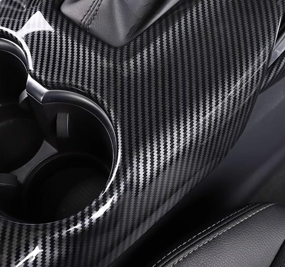 Gear Shift Panel Cover Compatible with Toyota Venza 2021 2022 2023 Gear Shift Knob Console Panel Trim Cup Holder Frame Cover Interior Car Accessories ABS 1PCS(Carbon Fiber Style)