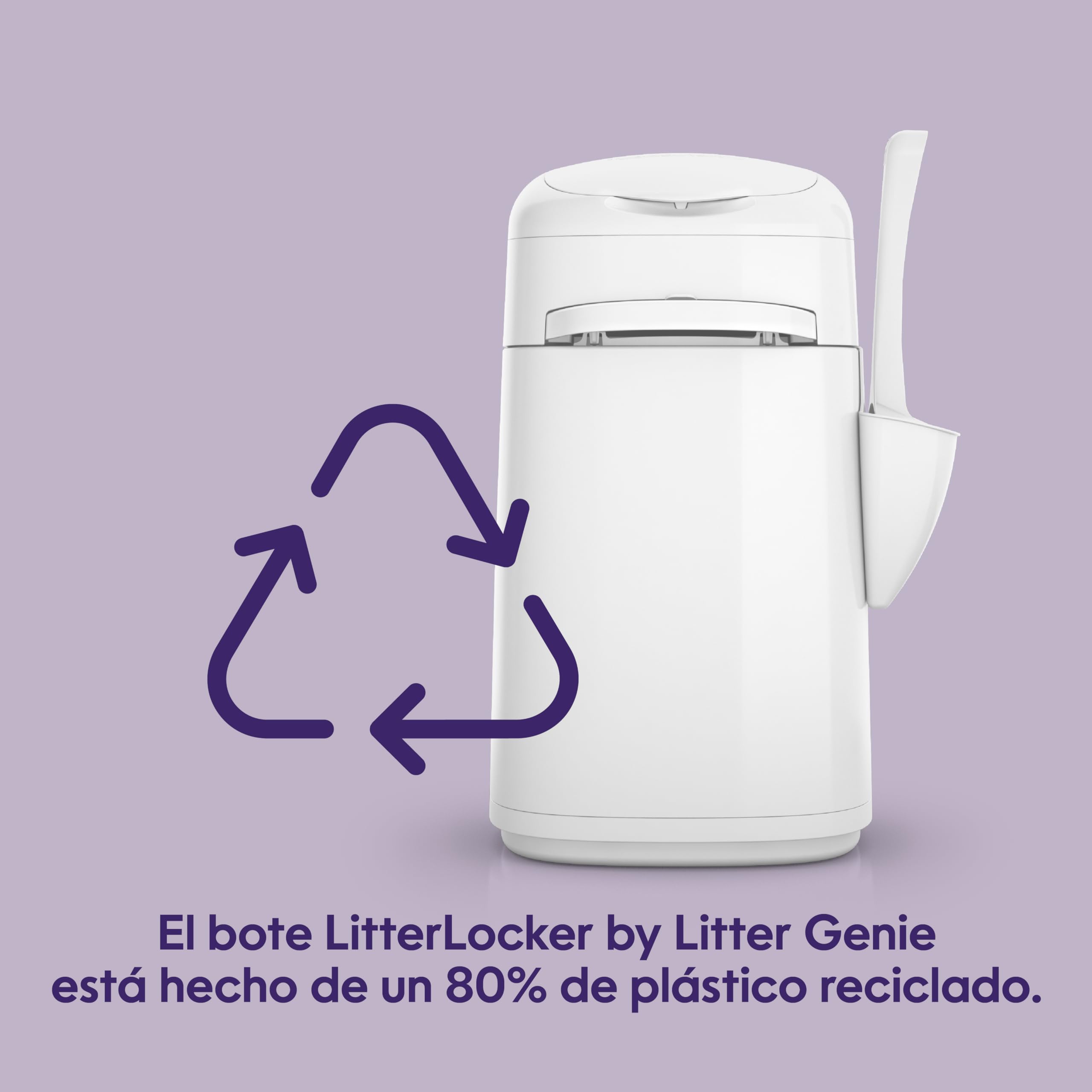 Litter Genie - Litter Locker – Cubo para Arena de Gato a Prueba de olores, fácil de Limpiar, con Pala incluida y 1 Recambio XL (3 Meses). Compacto y fácil de Usar.