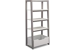 Delta Children White/Grey Ladder Shelf - A Perfect Storage Solution for Kids