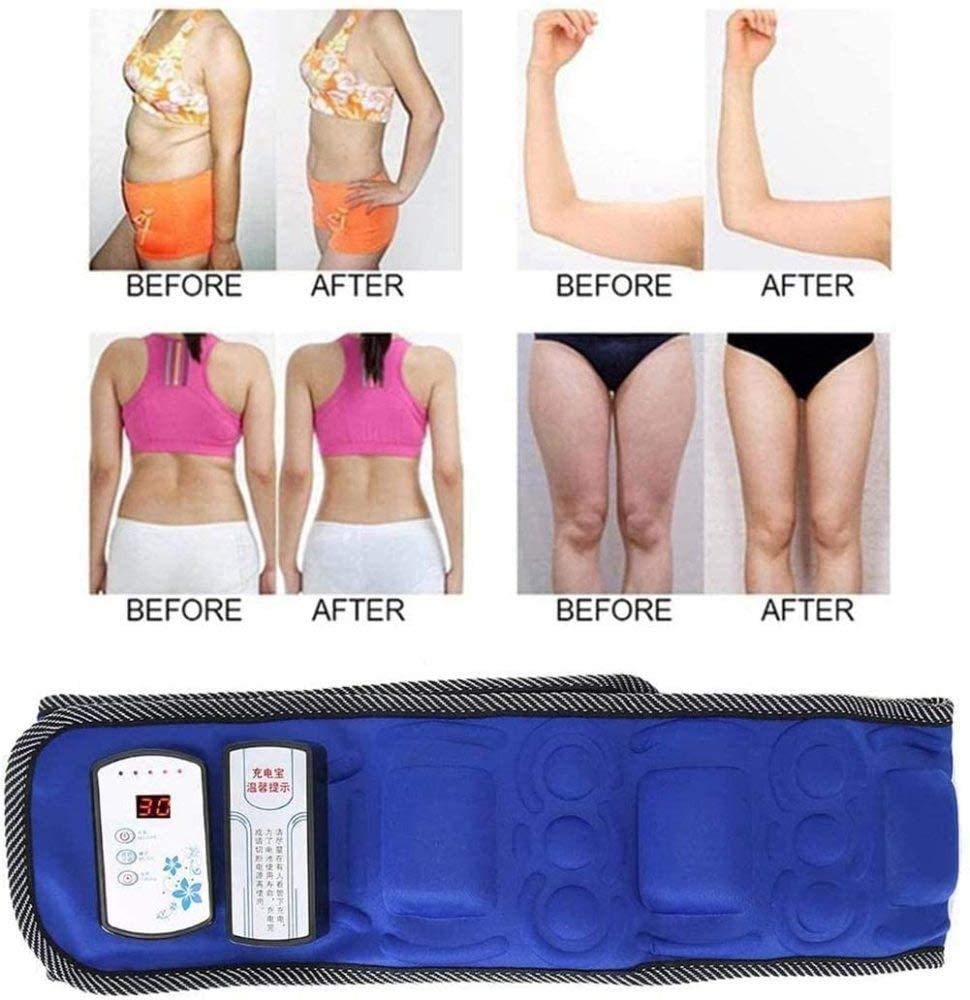 Cinturón Adelgazante Inalámbrico para Cuerpo, Entrenador Vibración Eléctrica para Cintura Cintura Adelgazante para Sauna con Masaje Magnético Y Calefacción