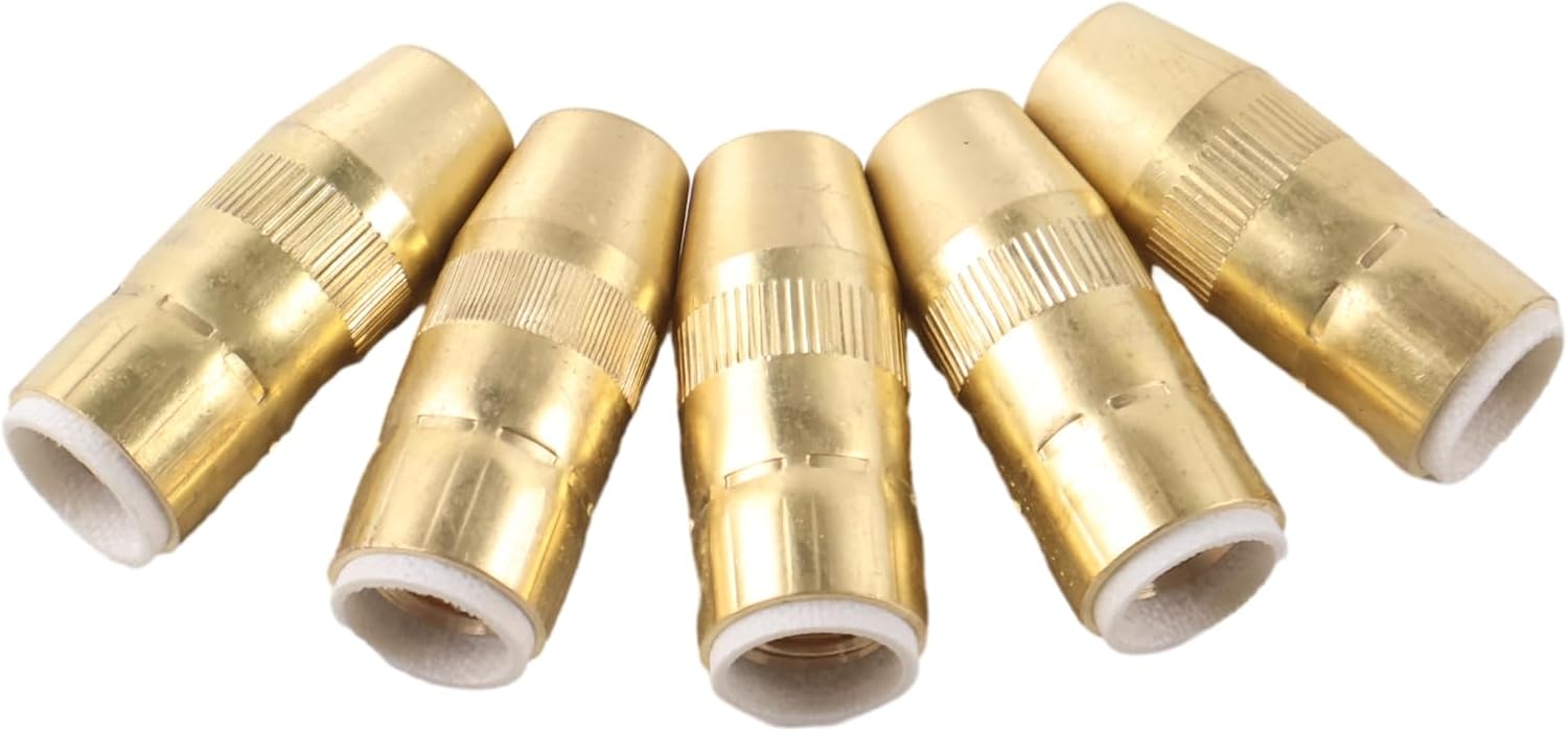 5X Slim Brass Nozzle Centerfire NS-1218B 1/2" 1/8" Recess Compatible With Bernard MIG Welding G-Gun