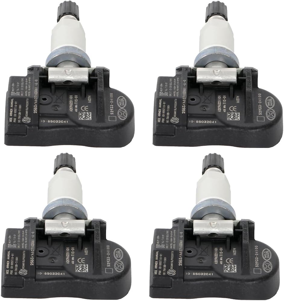 ROADFAR TPMS Sensor, 433MHz Tire Pressure Sensor Fits 2015-2019 For Hyundai Elantra 2017-2019 For Hyundai Ioniq 2018-2019 For Hyundai Santa Fe 2015-2019 For Kia Optima Replaces 52933D4100 4Pack