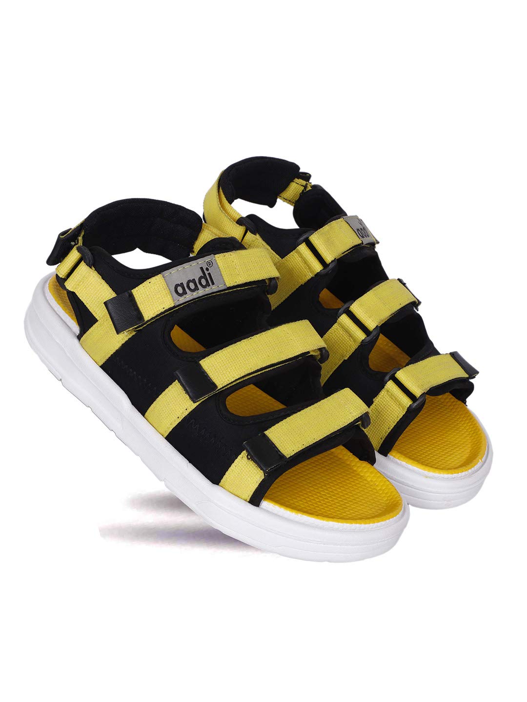 AADI Mens Yellow Textile Outdoor Casual Sandals & Floaters (B091PWMFHQ) Amazon Price History, Amazon Price Tracker