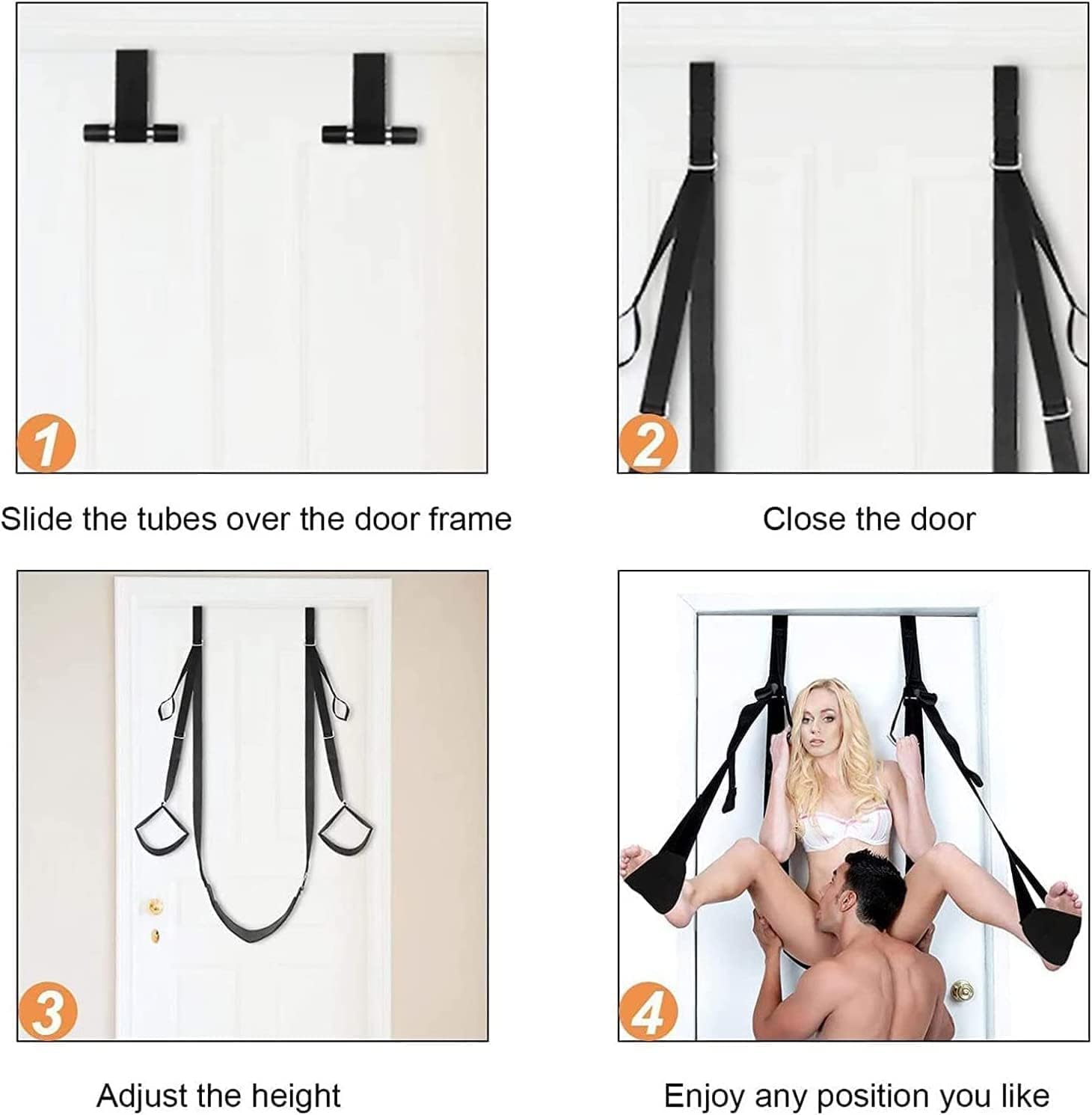 Columpio De Cuero Negro De Primera Calidad para Mayor Comodidad Y Diversión. Un Regalo Original para Hombres Y Mujeres - B09