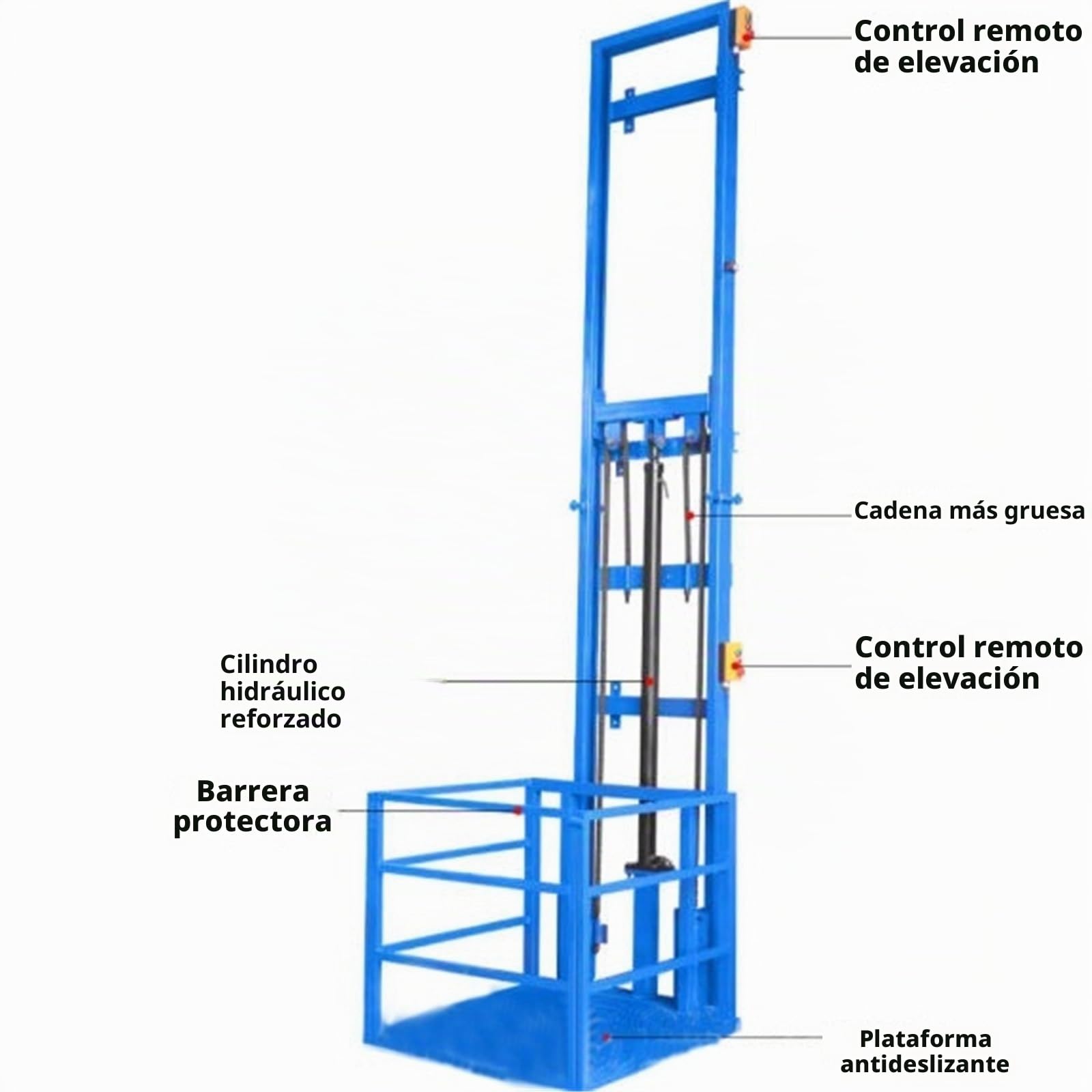 Plataforma elevadora Ascensor eléctrico con riel guía, plataforma elevadora pequeña, almacén, muelle, sótano, ascensor simple