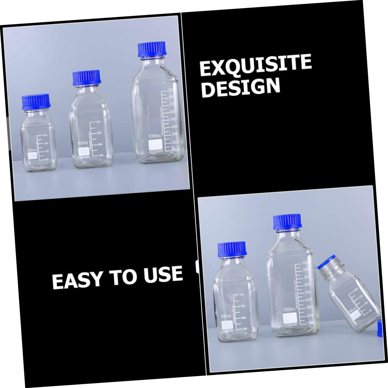 KICHOUSE 4pcs Practical Glass Vials Sealing Lids Shot Bottles for Laboratory Containers Glass Lids Blue