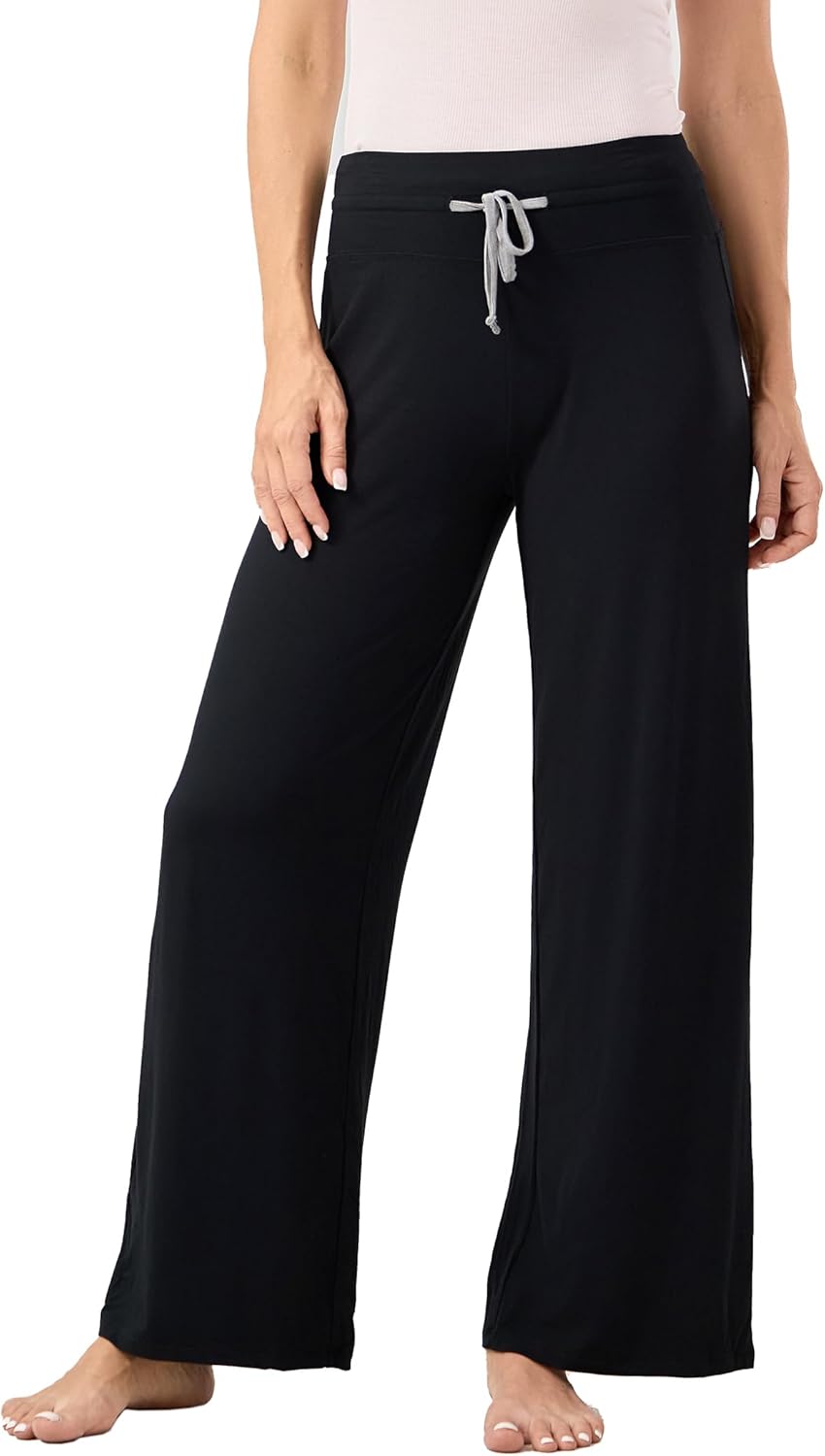 GYS Women Pajama Pants Wide Leg Drawstring Soft Sleep Pants, Viscose Made from Bamboo