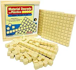 Material Dourado De Plástico Com Caixa de Madeira 62 Peças Carimbras