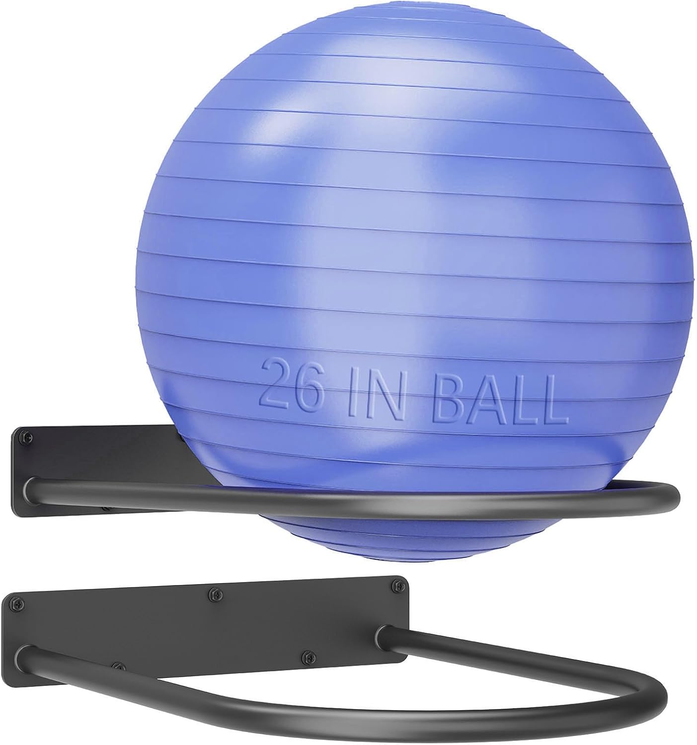 Yoga Ball Wall Mount Holder Fits 12-26 Inch Fitness Balls （Black） | Ball Base Suitable For Stability Ball，Exercise Ball，Medicine Ball，Yoga Ball，Swiss Ball，Balance Ball，Therapy Ball