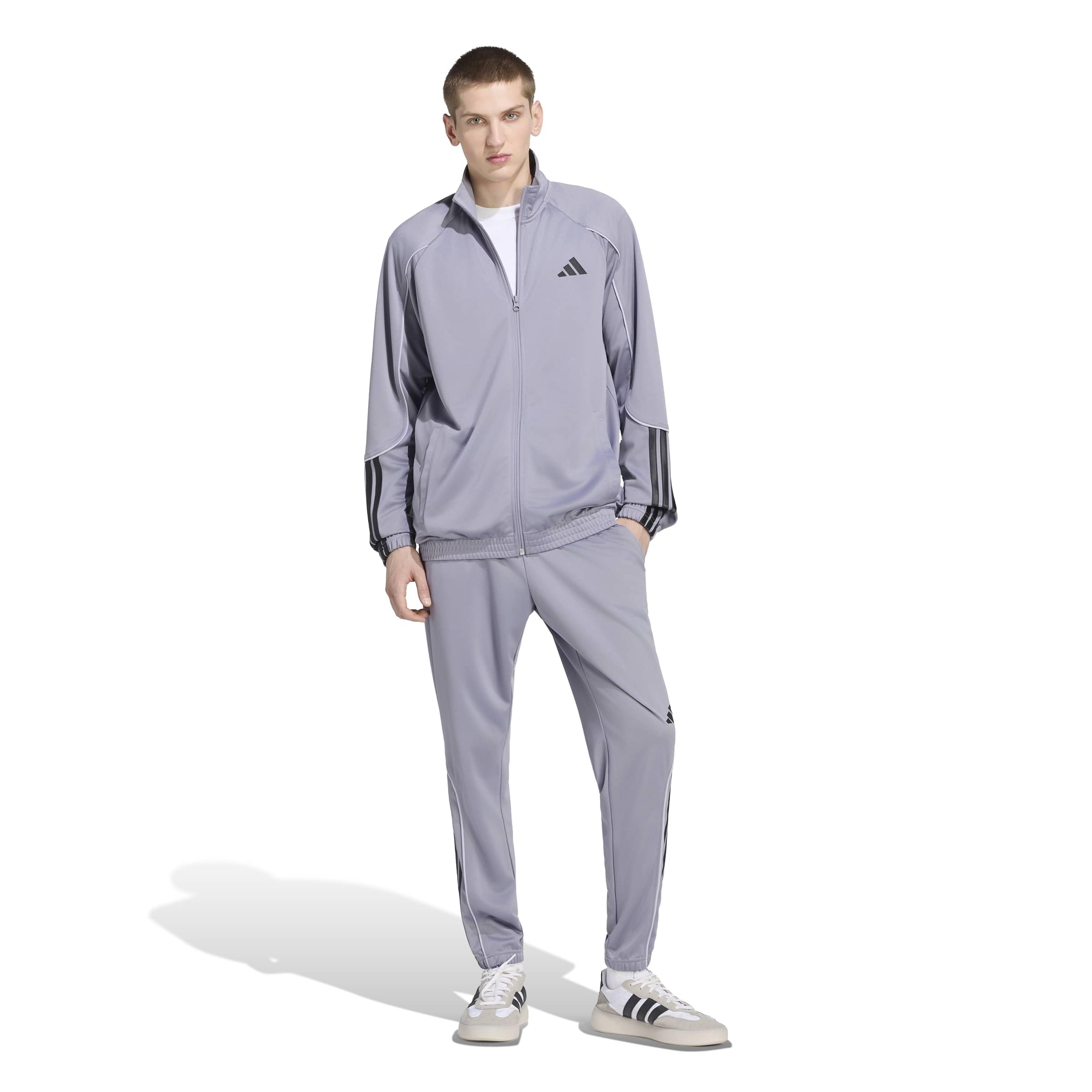 adidas Uomo Stadium 3-Stripes Track_Suit, Slate/black, M