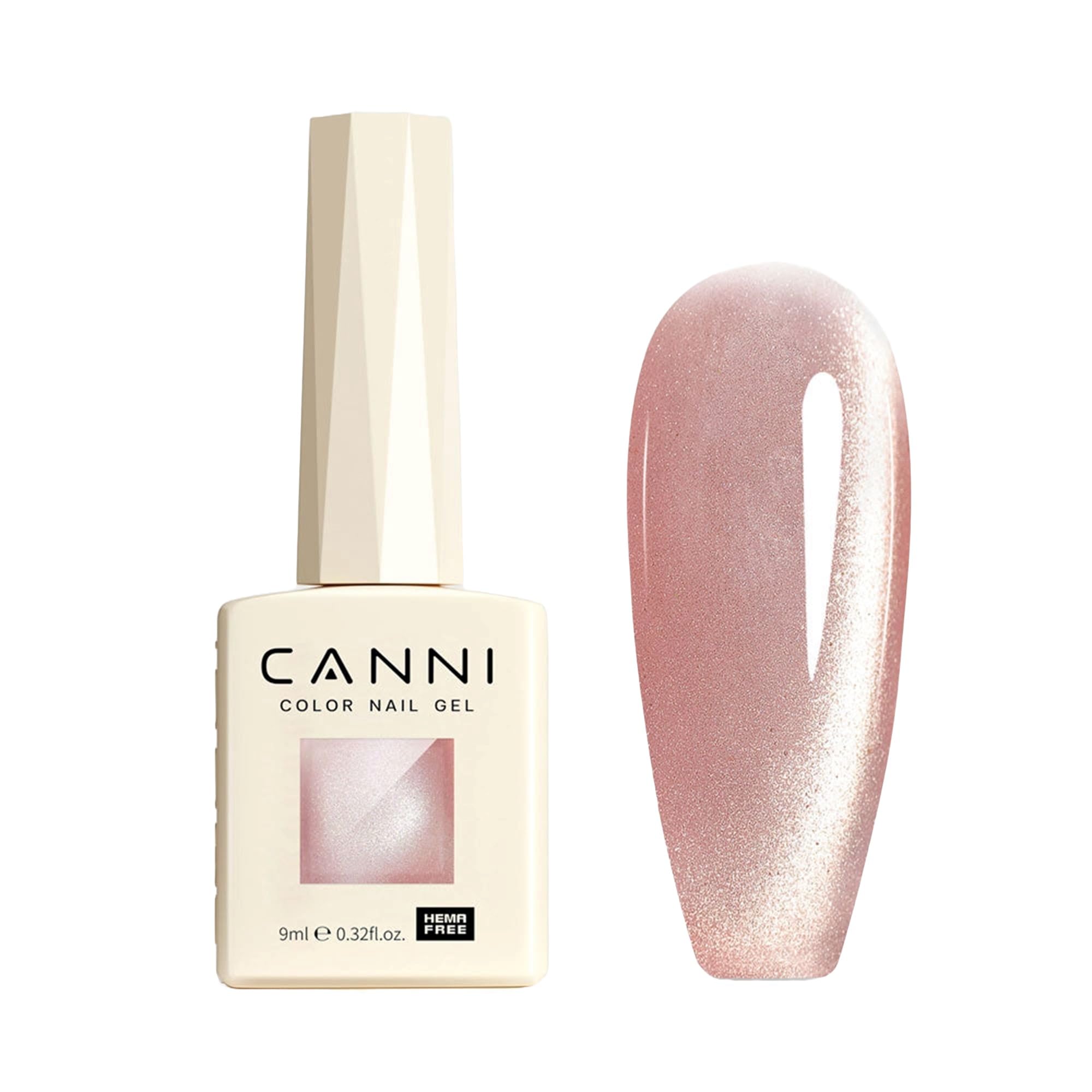 CANNI HEMA FREE Cat Eye Gel 9ml - Shimmer Velvet Series Gel Nail Polish from BELLE GAGA Nail Gel Polish Soak Off LED Nail Art Starter Manicure Salon DIY at Home (8001, 9ml)